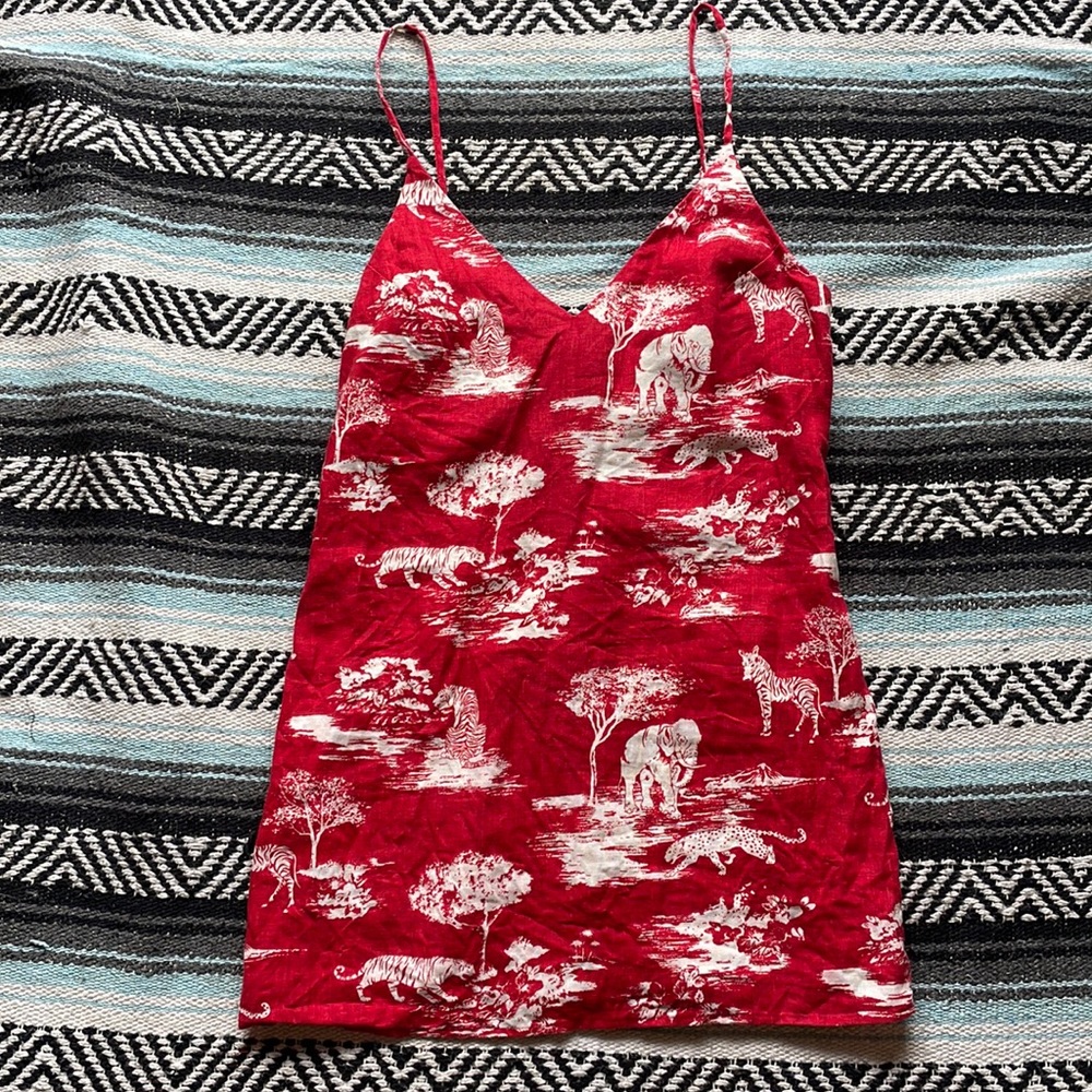 Reformation animal print mini dress